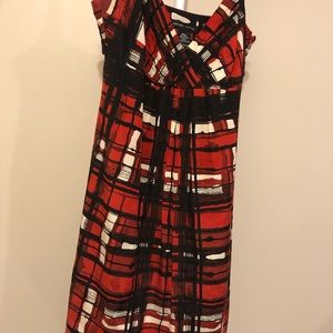 NYC red plaid straps dress with adjustable straps